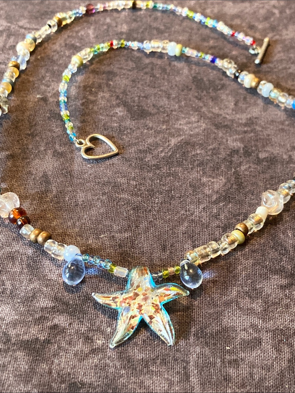 Handmade Multicolor Starfish Beaded Necklace - Women Jewelry